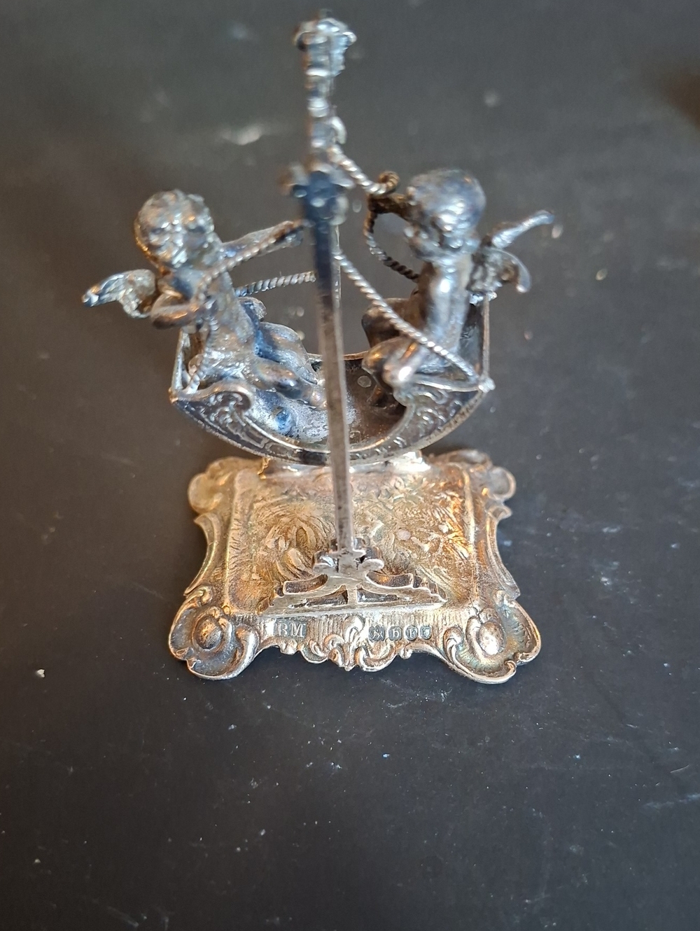 1901 Hanau - Berthold Muller Sterling Silver Cherub Swing Miniature